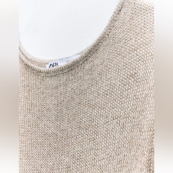 ZARA METALLIC THREAD KNIT MAXI DRESS - Picture 8 of 10